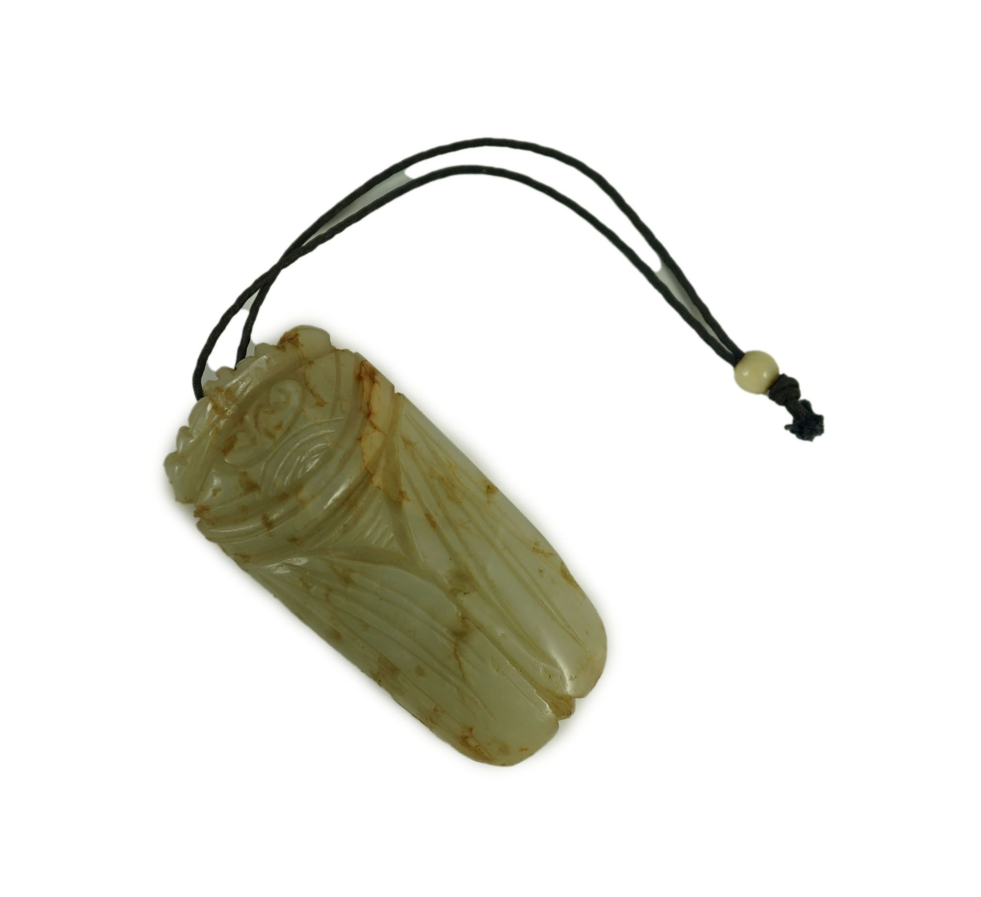 A Chinese pale celadon jade model of a cicada, 19th century, Cicada 5cms long. 4.9cm long